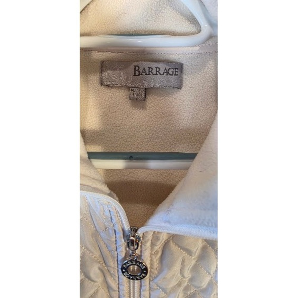 Barrage Womens Quilted Fleece Back Vest Cream Off-White Full Zip Mock Neck L - Picture 3 of 4